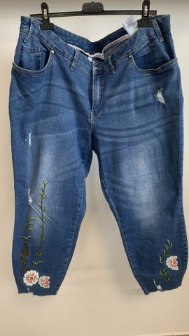 Elastične 7/8 kavbojke z višjim pasom, št. 4XL-5XL (50)