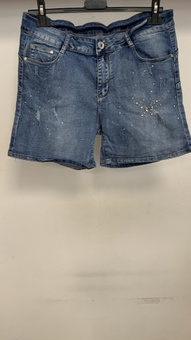 Jeans elastične kratke hlače z višjim pasom, št. XL