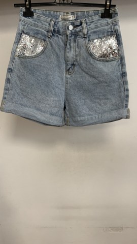 Jeans kratke hlače z višjim pasom, št. S