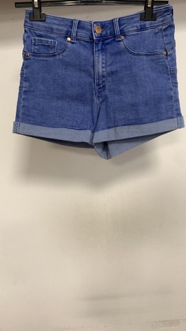 Jeans elastične kratke hlače z višjim pasom, št. S
